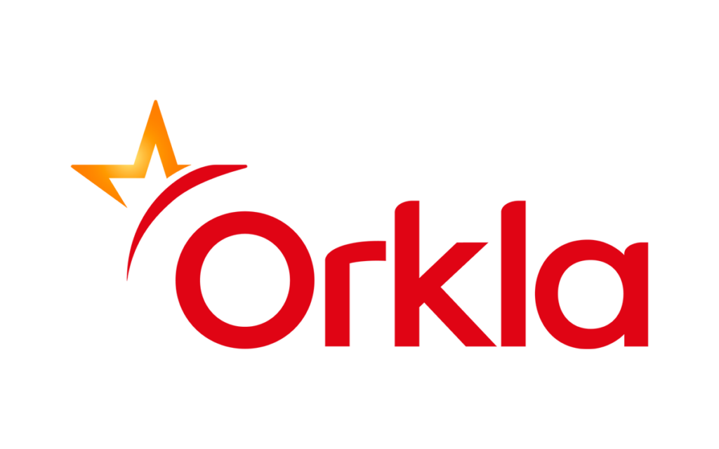 orkla red and yellow logo